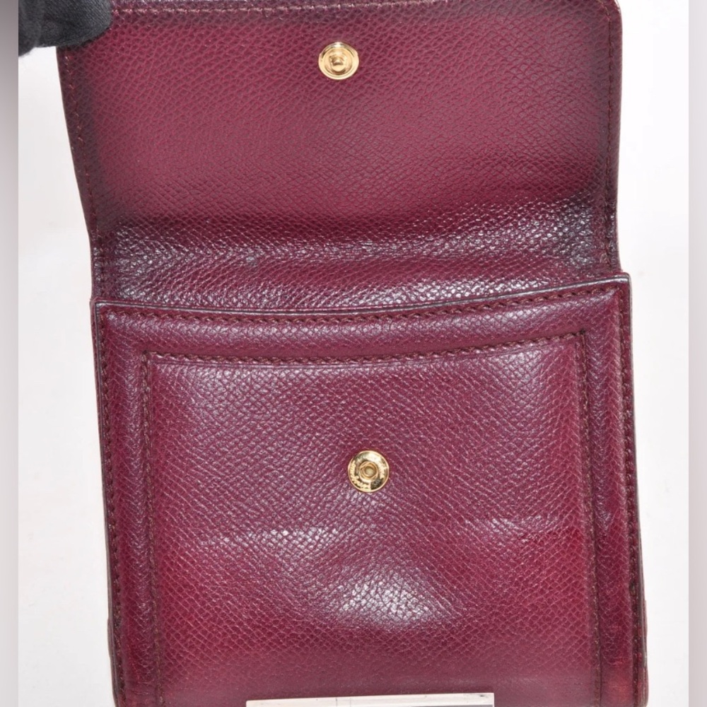Salvatore Ferragamo Vara Ribbon Bi-Fold Wallet Leather Wine Red Auth EUC - Picture 9 of 16